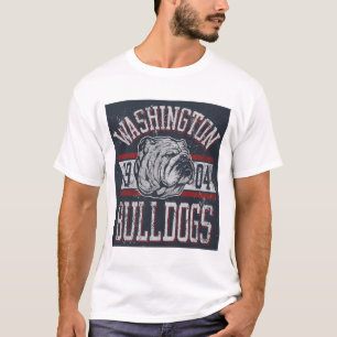 White Washington Bulldogs Vintage Mascot Shirt