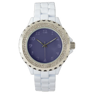 White watch with navy fabric shape numbers