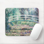 White Water Lilies | Claude Monet Mouse Pad<br><div class="desc">White Water Lilies (1899) by French Impressionist artist Claude Monet. Original fine art painting is an oil on canvas of a garden with water lilies under the Japanese footbridge. 

Use the design tools to add custom text or personalise the image.</div>