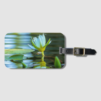 White Water Lily Blooms in the Pond  Luggage Tag