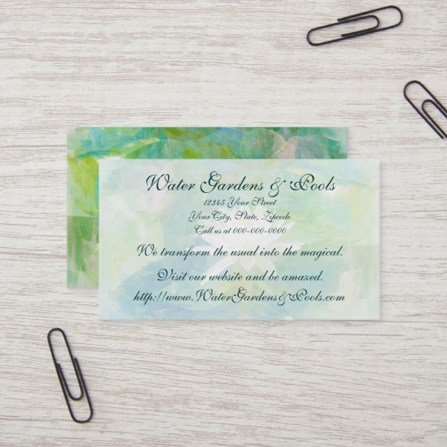 White Water Lily Business Card (Front/Back In Situ)