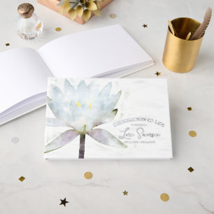 White Water Lily Celebration of Life Funeral Guest Book