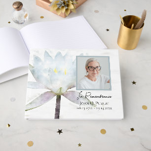 White Water Lily Celebration of Life Funeral Guest Book