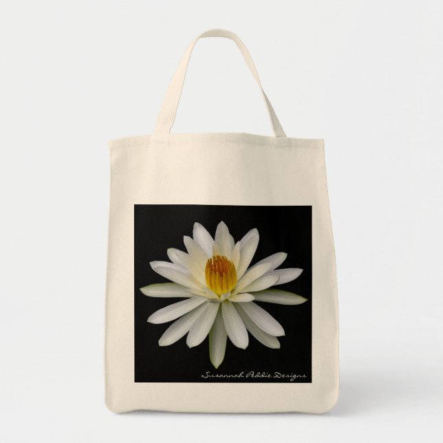 White Water Lily Grocery Tote Bag (Front)