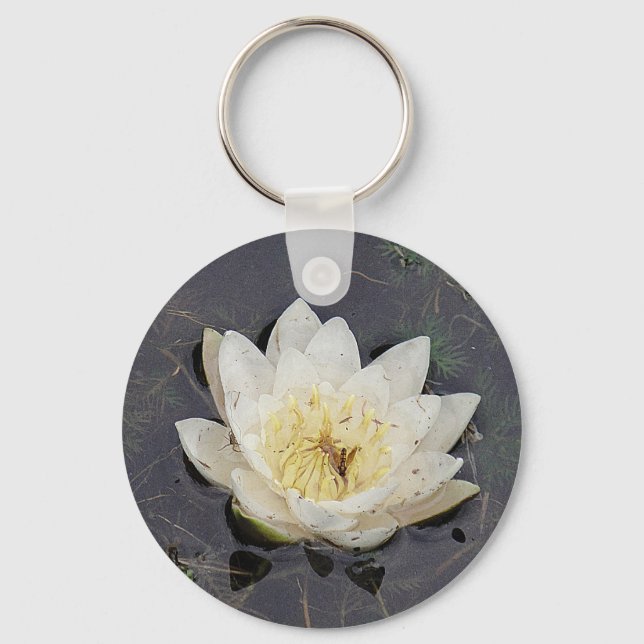 White water lily keychain (Front)