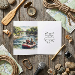 White Water Rafting Brother Birthday  Card