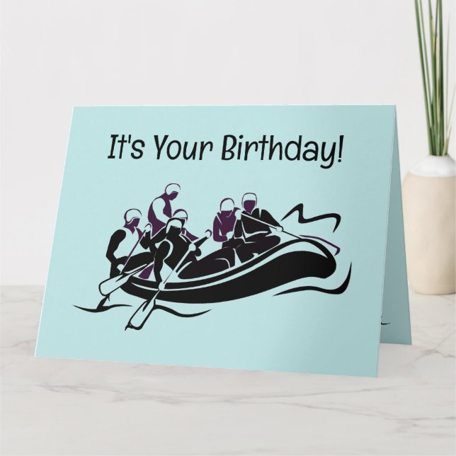 White Water Rafting Design Birthday Card (Front)