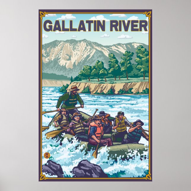 White Water Rafting - Gallatin River, Montana Poster (Front)