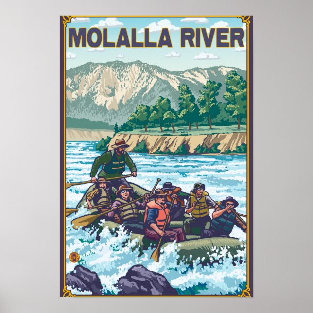 White Water Rafting - Molalla River, Oregon Poster (Front)
