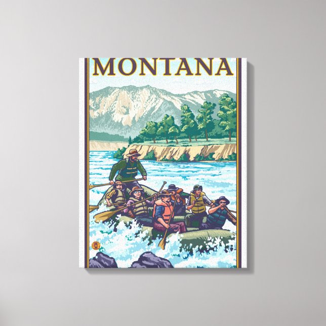 White Water Rafting - Montana Canvas Print (Front)