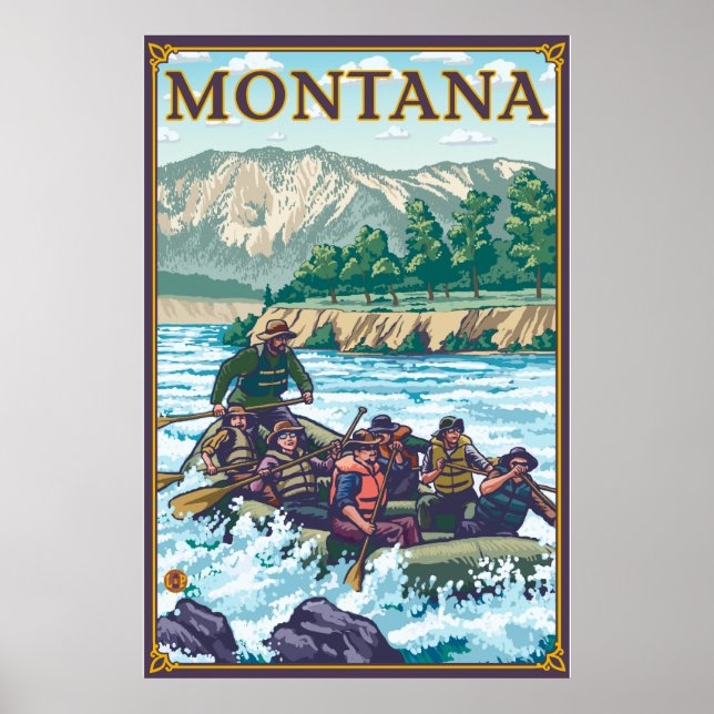 White Water Rafting - Montana Poster (Front)