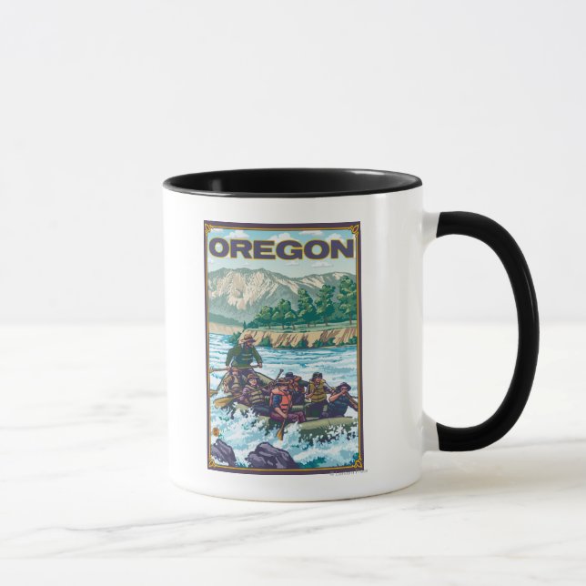 White Water Rafting- Vintage Travel Poster Mug (Right)