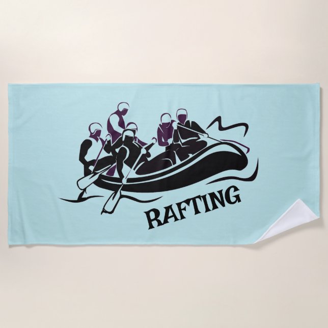 White Water River Rafting Beach Towel (Front)