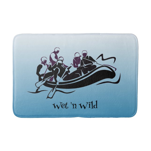 White Water River Rafting Design  Bath Mat (Front)