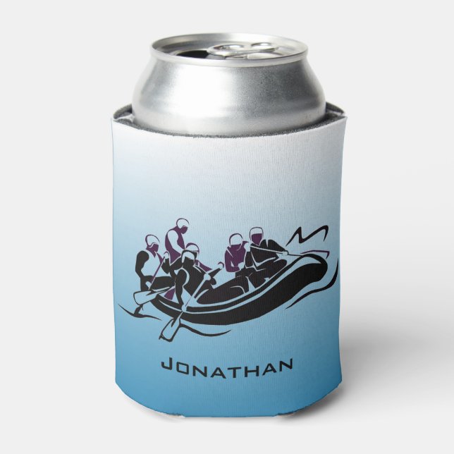 White Water River Rafting Design Can Cooler (Can Front)