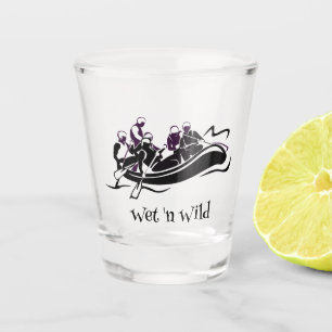 White Water River Rafting Design Shot Glass