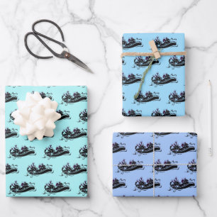 White Water River Rafting Wrapping Paper Sheet