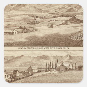 White Water, Saucelito ranches Square Sticker