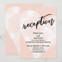 White Watercolor Heart Casual Reception Blush