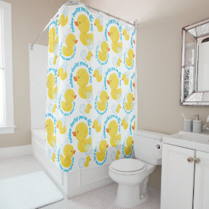 White Watercolor Rubber Duck You're the One Shower Curtain