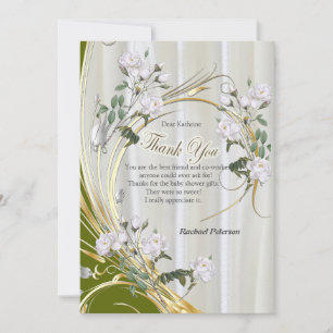 White Watercolour Roses painted on Champagne Silk