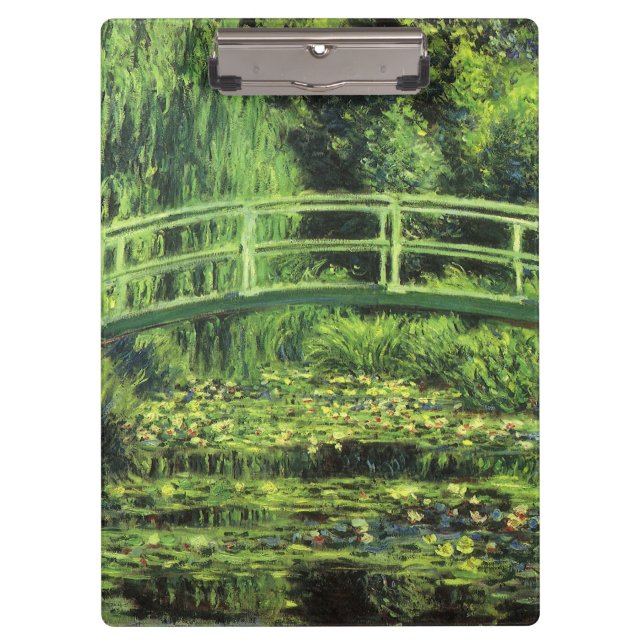 White Waterlilies by Claude Monet, Vintage Art Clipboard (Front)