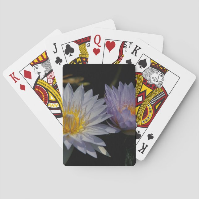 White Waterlily Lotus Playing Cards (Back)