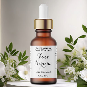 White Waterproof Cosmetics Dropper Bottle Labels