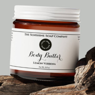 White Waterproof Cosmetics Jar Label with Logo