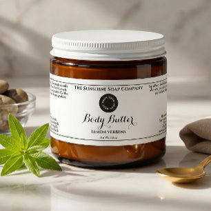 White Waterproof Cosmetics Jar Label with Logo