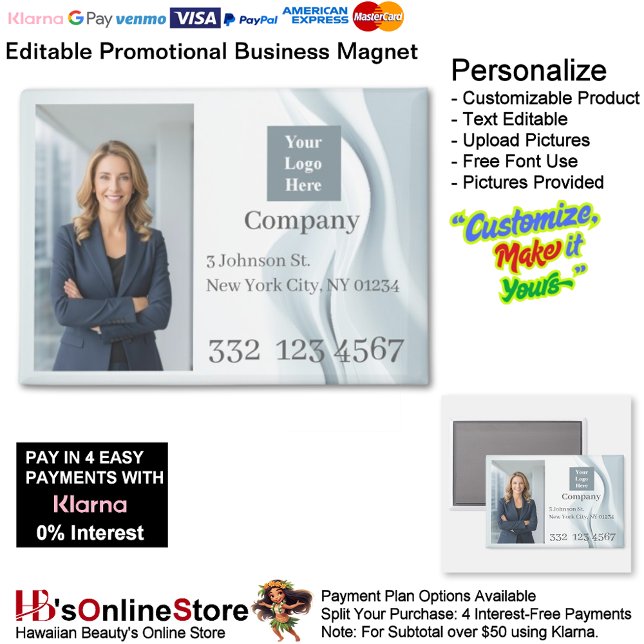 White Wave Company Photo Logo Promotional Business Magnet (White Wave Company Photo Logo Promotional Business Magnet.)