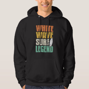 White Wave Surf Legend Retro Surfing Present Hoodie