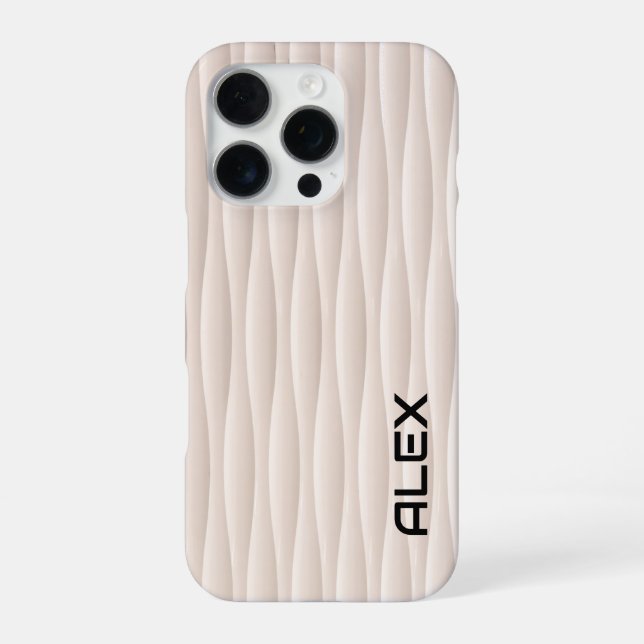 White Wavey Pattern – Minimalist Abstract Design iPhone Case (Back)