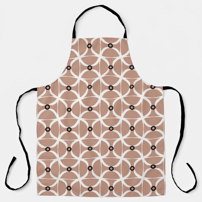 White wavy lines: abstract seamless pattern apron (Front)