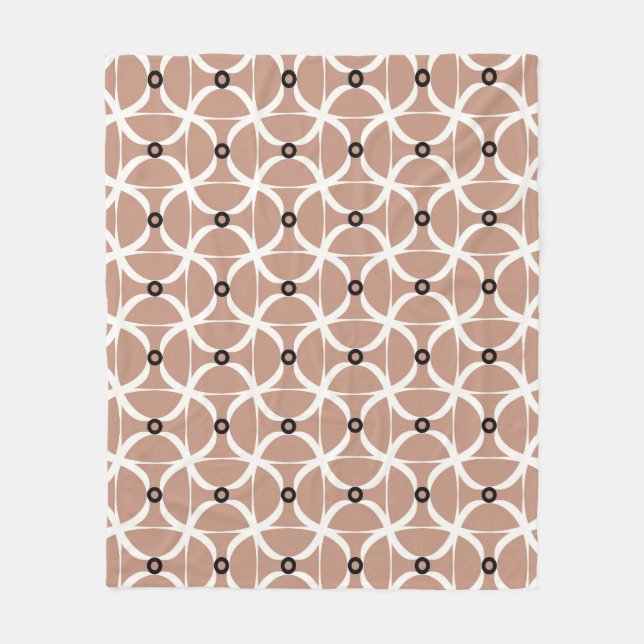 White wavy lines: abstract seamless pattern fleece blanket (Front)