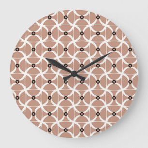 White wavy lines: abstract seamless pattern large clock