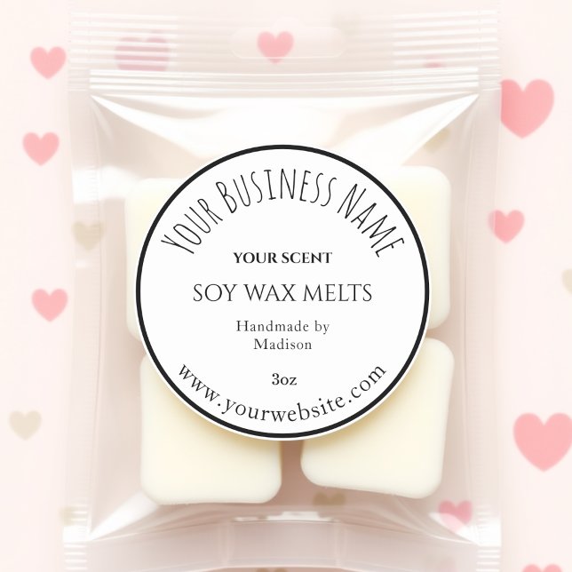 White Wax Melt Business Product Label Sticker (Creator Uploaded)