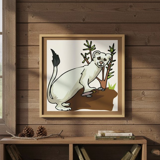 White Weasel Wildlife Poster (Creator Uploaded)
