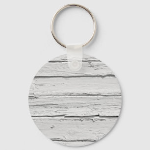 White Weathered Wood Key Ring