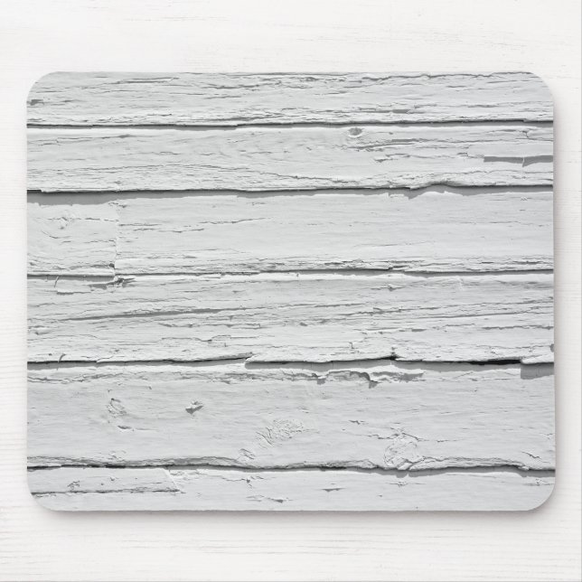 White Weathered Wood Mouse Pad (Front)