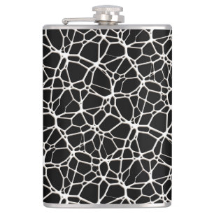 White Web Texture + your bachgr. & ideas Hip Flask