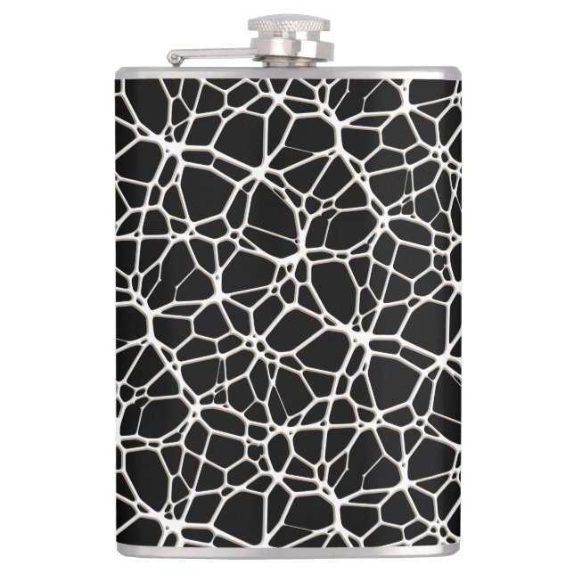 White Web Texture + your bachgr. & ideas Hip Flask (Front)