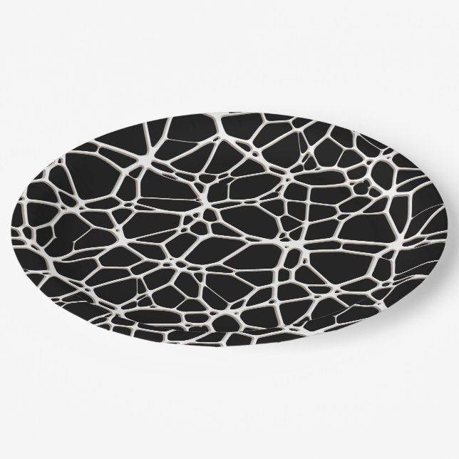 White Web Texture + your bachgr. & ideas Paper Plate (Angled)
