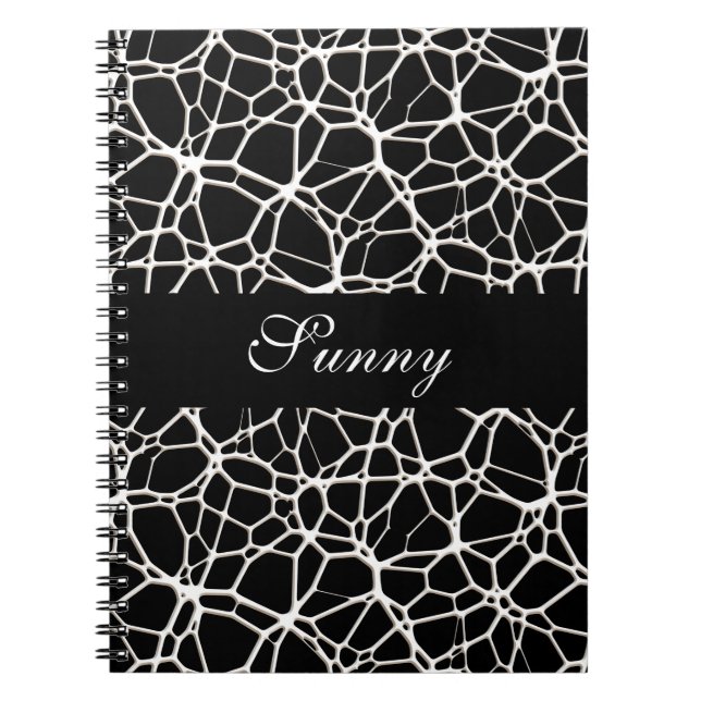 White Web Texture + your bachgr. & ideas Spiral Notebook (Front)