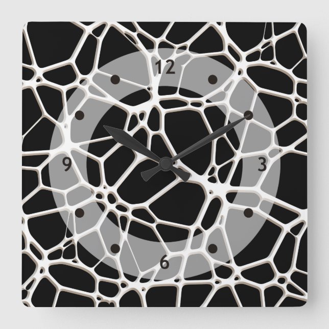 White Web Texture + your bachgr. & ideas Square Wall Clock (Front)