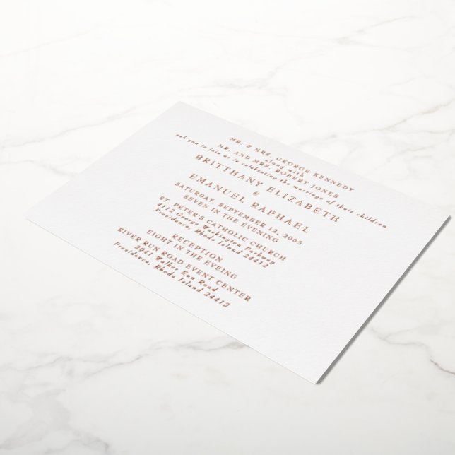 White Wedding 2 Venues Rose Gold Foil II (Rotated)
