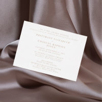 White Wedding 2 Venues Rose Gold Foil Invitation