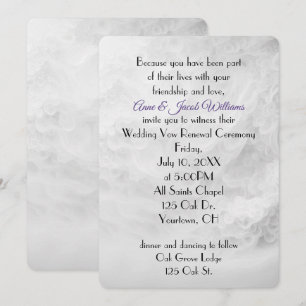 White Wedding Abstract Vow Renewal Invitation