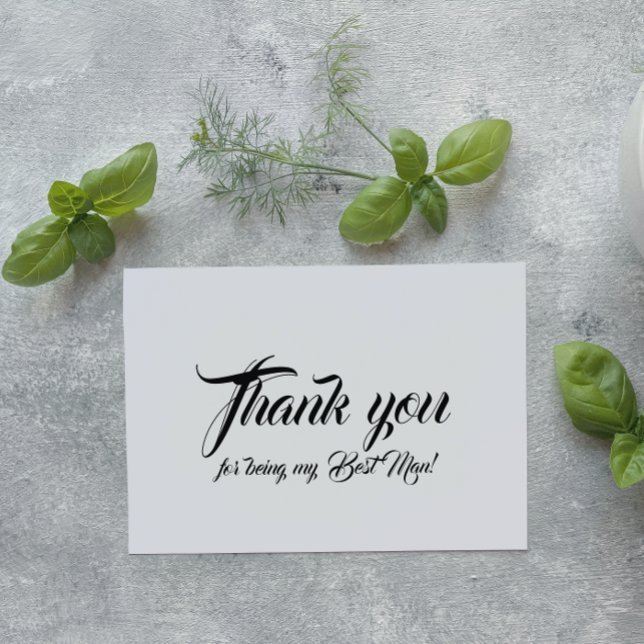 White Wedding Best Man Thank You Foil Card (In Situ Wedding)