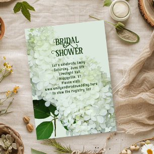 White Wedding Botanical Bridal Shower Invitations